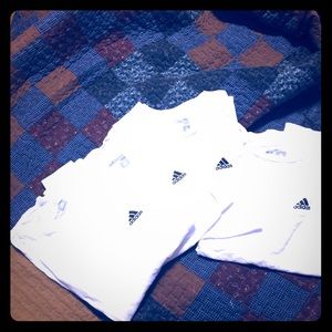 4 Adidas Men’s white T-shirts. New with out tags.